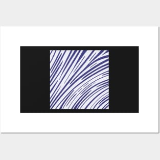 Inky blue abstract zebra Posters and Art